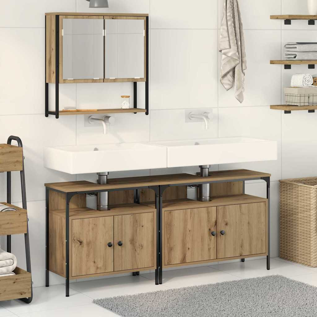 vidaXL Badezimmermöbel-Set 3 Stk. Braun 80 x 30 x 60 cm Holzwerkstoff