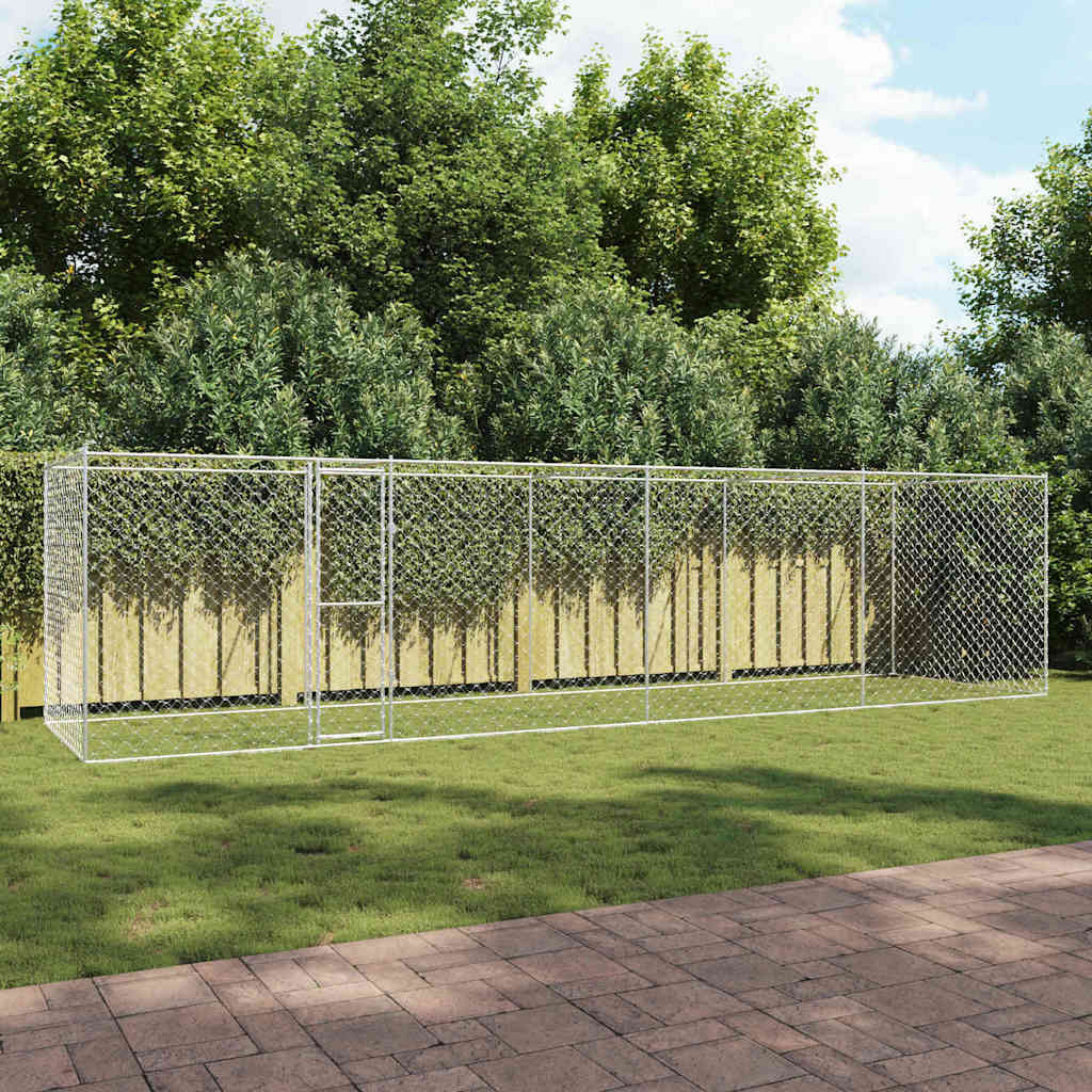 vidaXL Hundekäfig Silber 800 x 200 x 200 cm Verzinkter Stahl