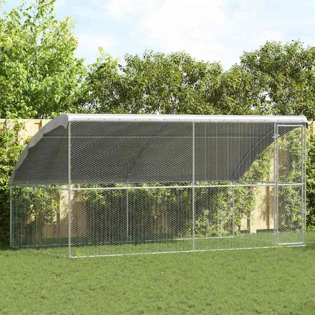 vidaXL Hühnerkäfig 2 pcs Silber 400 x 200 x 200 cm Verzinkter Stahl