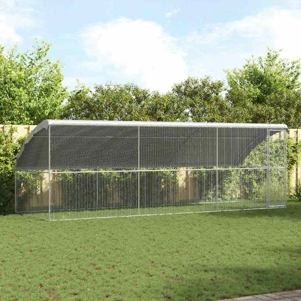 vidaXL Hühnerkäfig 3 pcs Silber 600 x 200 x 200 cm Verzinkter Stahl