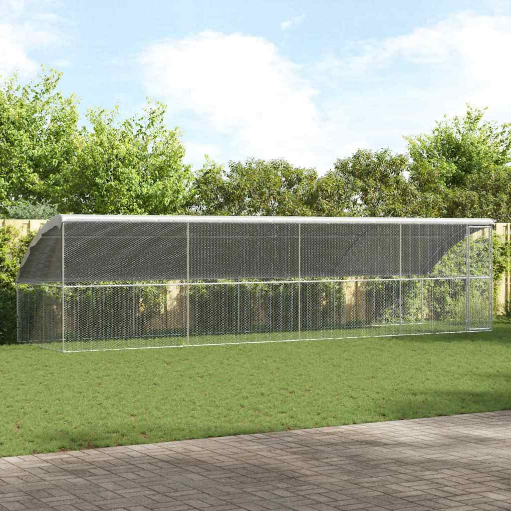 vidaXL Hühnerkäfig 4 pcs Silber 800 x 200 x 200 cm Verzinkter Stahl