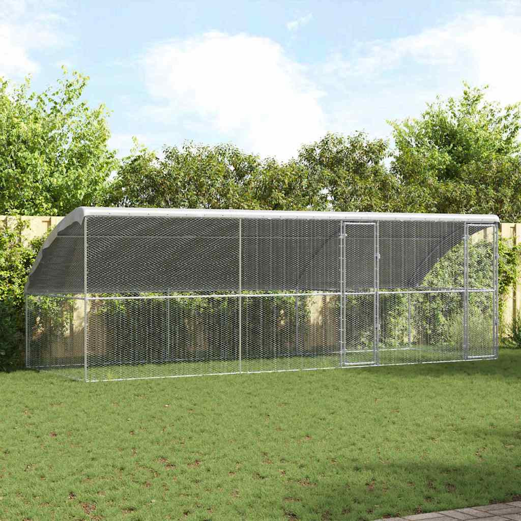 vidaXL Hühnerkäfig 3 pcs Silber 600 x 200 x 200 cm Verzinkter Stahl