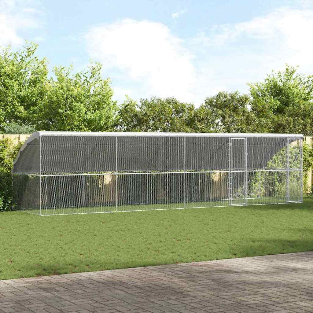 vidaXL Hühnerkäfig 4 pcs Silber 800 x 200 x 200 cm Verzinkter Stahl