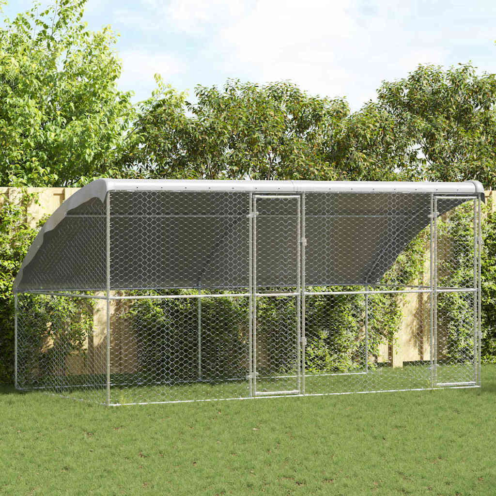 vidaXL Hundekäfig 2 pcs Silber 4 x 2 x 2 m Verzinkter Stahl