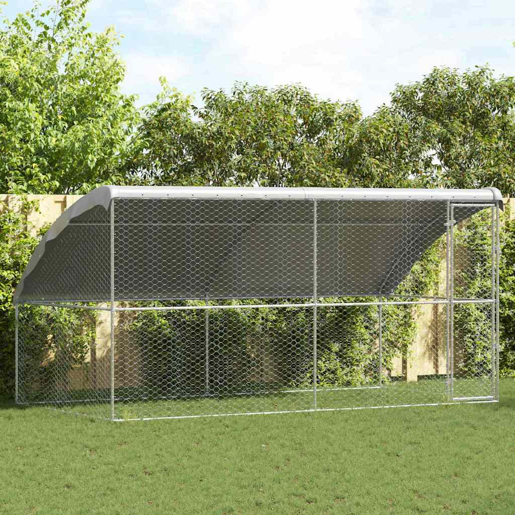 vidaXL Hundekäfig 2 pcs Silber 4 x 2 x 2 m Verzinkter Stahl