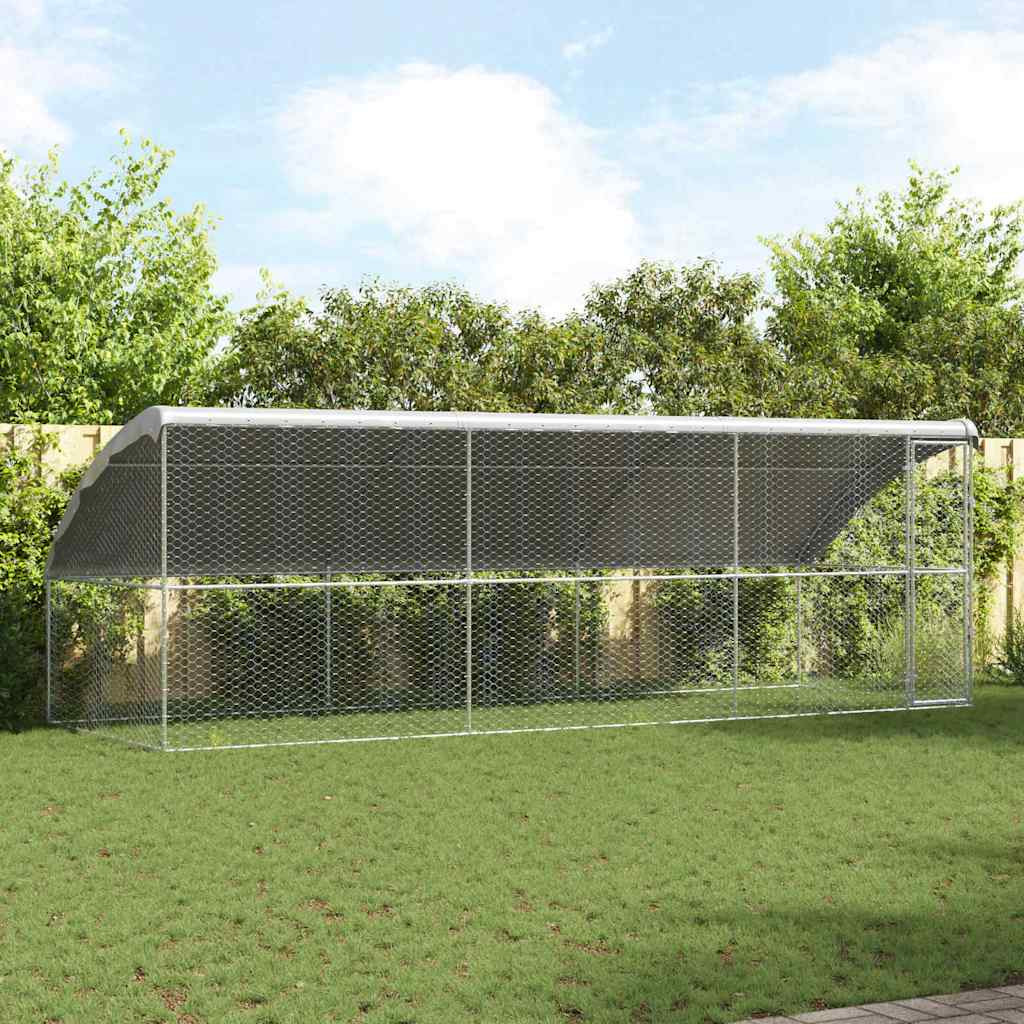 vidaXL Hundekäfig 3 pcs Silber 6 x 2 x 2 m Verzinkter Stahl