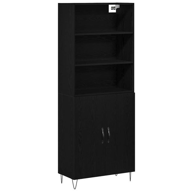 vidaXL Highboard 2 pcs Schwarz Eichen-Optik 69,5 x 34 x 180 cm