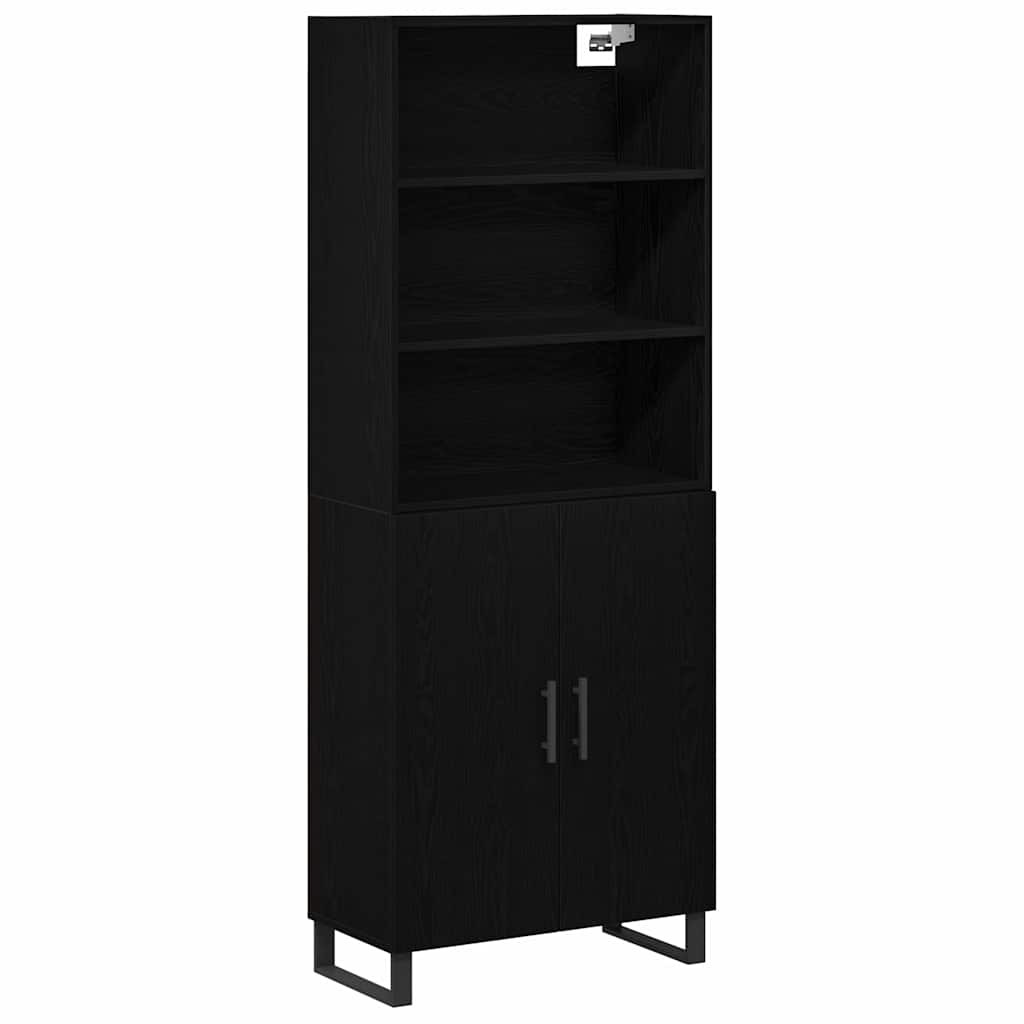 vidaXL Highboard 2 pcs Schwarz Eichen-Optik Holzwerkstoff