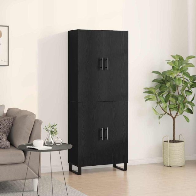 vidaXL Highboard 2 pcs Schwarz Eichen-Optik 69,5 x 34 x 180 cm