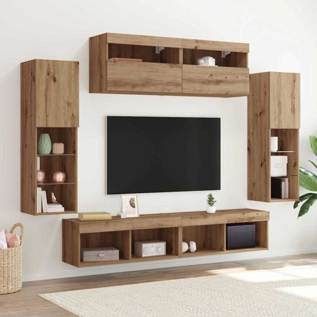 vidaXL TV-Schrankset 6 pcs Artisan-Eiche Holzwerkstoff
