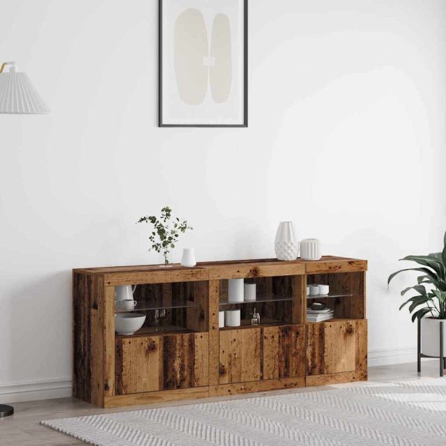 vidaXL LED-Sideboard Altholz 162 x 37 x 67 cm Holzwerkstoff