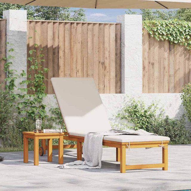 vidaXL Sonnenliege 2 pcs Braun Massivholz Akazie