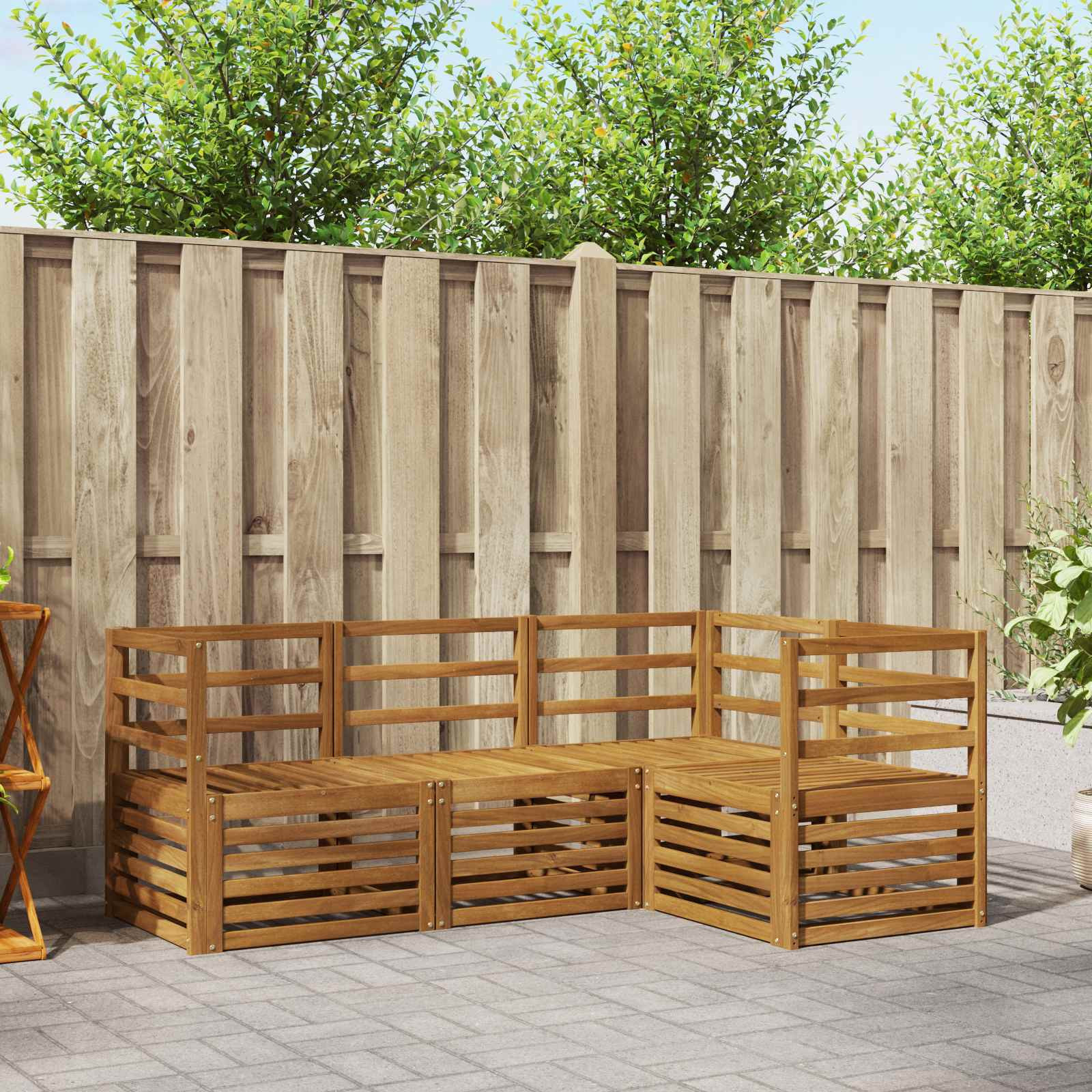 vidaXL Sofagarnituren 4 pcs Natur Massivholz Akazie