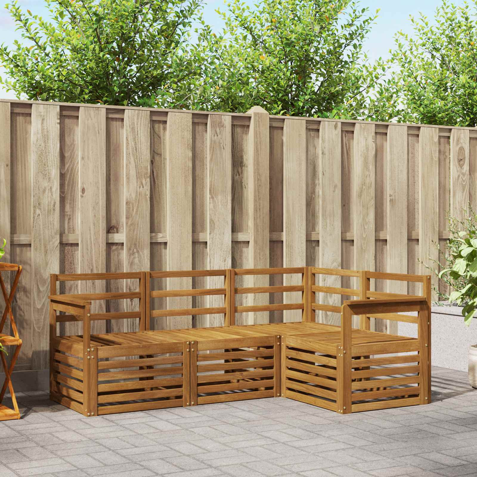vidaXL Sofagarnituren 4 pcs Natur Massivholz Akazie