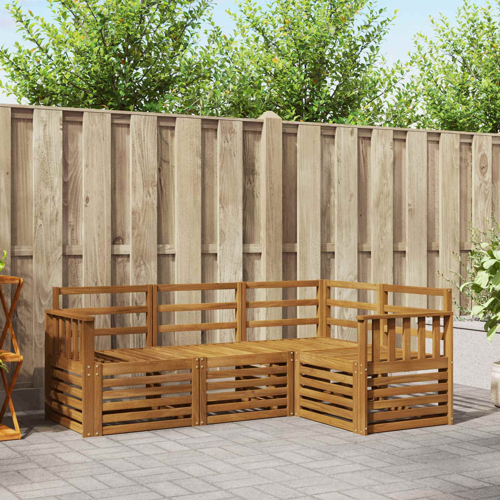 vidaXL Sofagarnituren 4 pcs Natur Massivholz Akazie