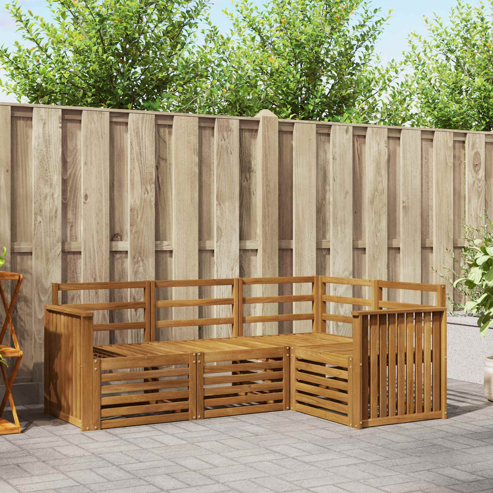 vidaXL Sofagarnituren 4 pcs Natur Massivholz Akazie