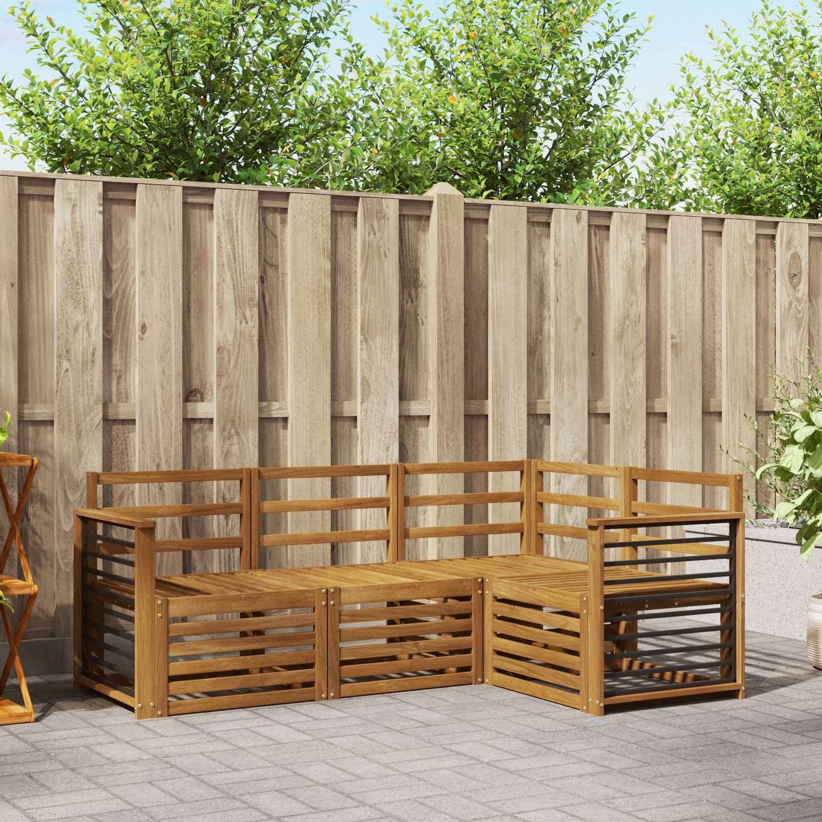 vidaXL Sofagarnituren 4 pcs Natur Massivholz Akazie