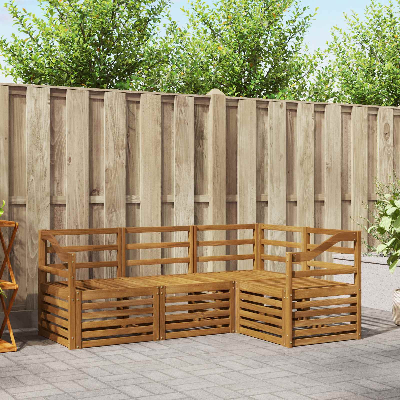 vidaXL Sofagarnituren 4 pcs Natur Massivholz Akazie