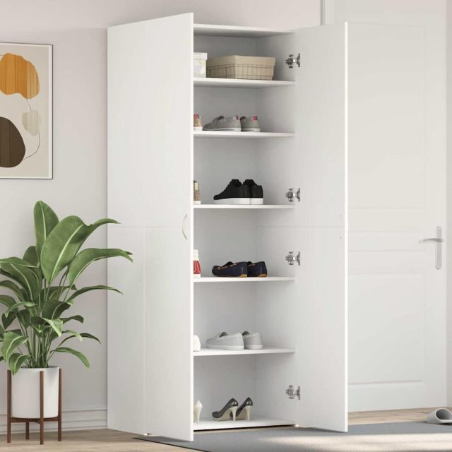 vidaXL Schuhschrank mit Regal Weiß 80 x 35,5 x 180 cm Holzwerkstoff