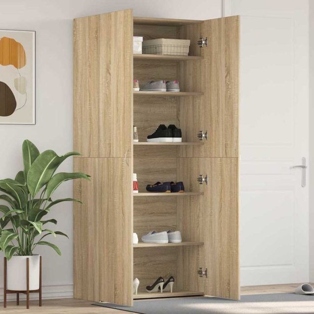 vidaXL Schuhschrank mit Regal Braun 80 x 35,5 x 180 cm Holzwerkstoff
