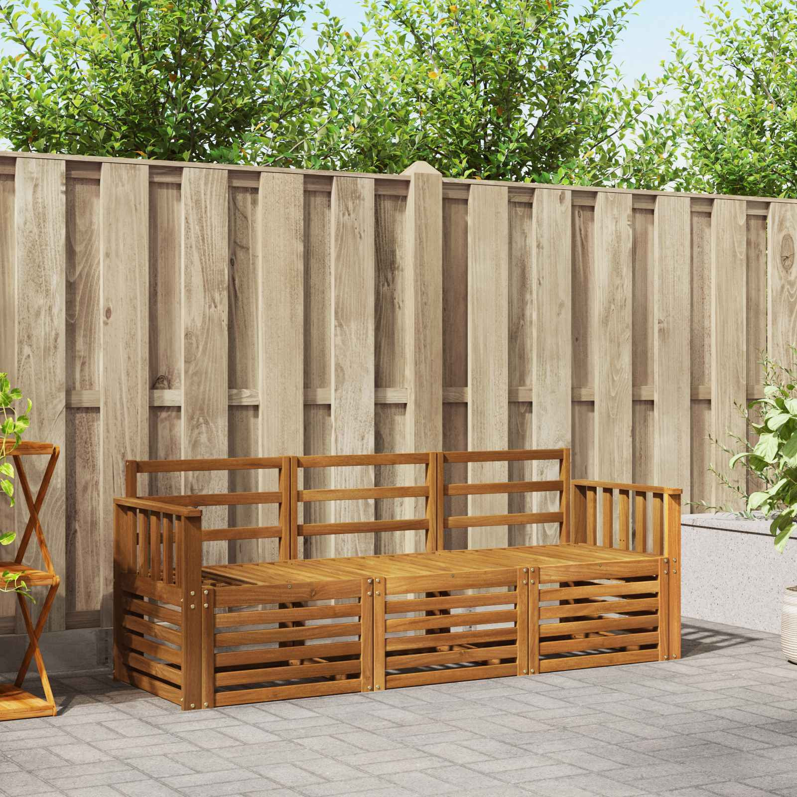 vidaXL Sofagarnituren 3 pcs Natur Massivholz Akazie