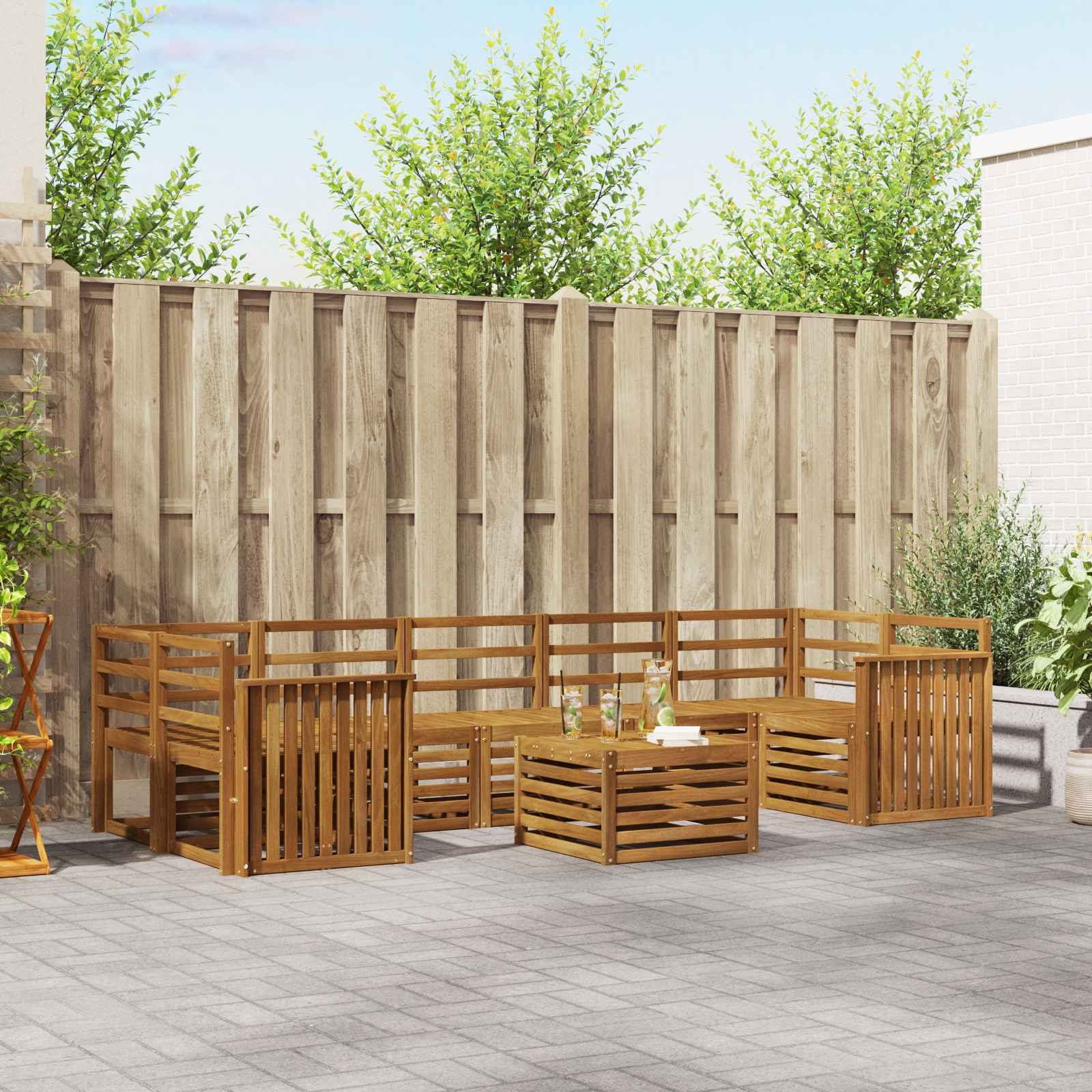 vidaXL Sofagarnituren 8 pcs Natur Massivholz Akazie