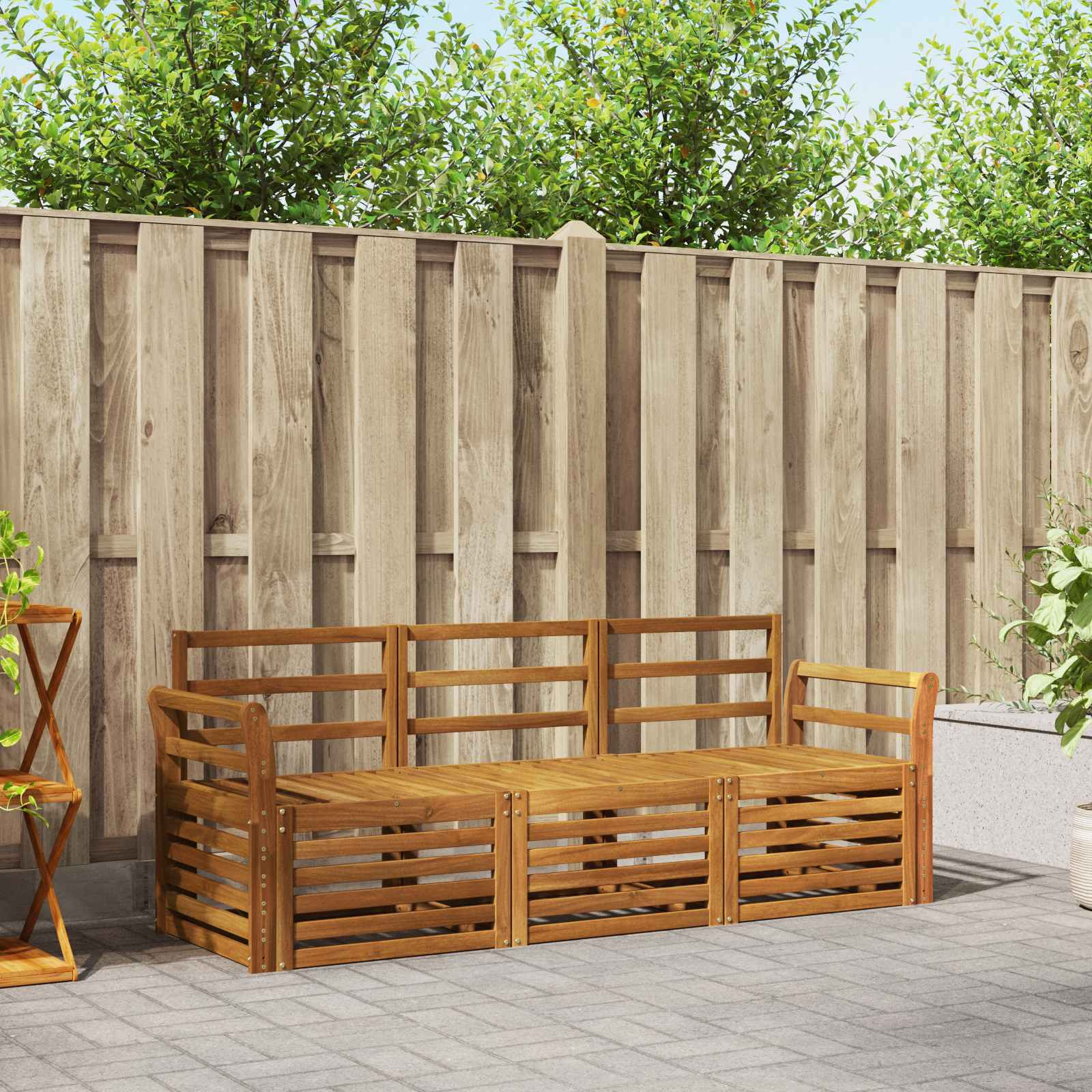 vidaXL Sofagarnituren 3 pcs Natur Massivholz Akazie