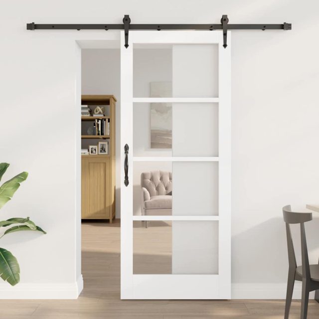 vidaXL Schiebetür Weiß und Schwarz 83 x 202 cm