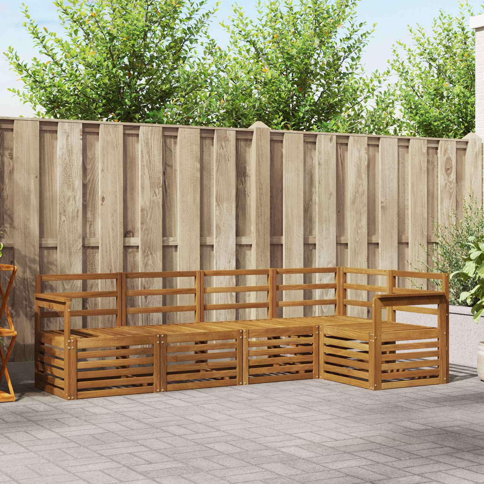 vidaXL Ecksofa Set 5 pcs Natur Massivholz Akazie
