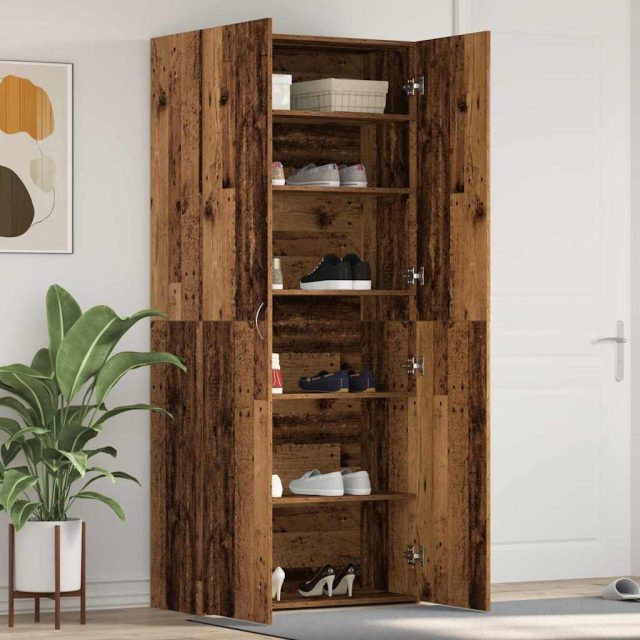 vidaXL Schuhschrank mit Regal Braun 80 x 35,5 x 180 cm Holzwerkstoff