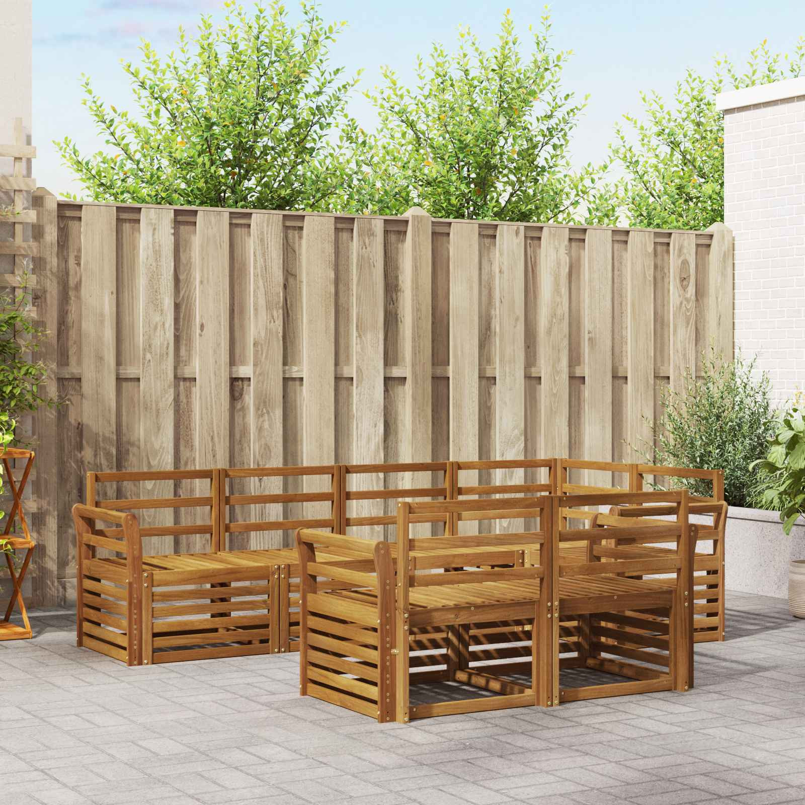 vidaXL Ecksofa Set 7 pcs Natur