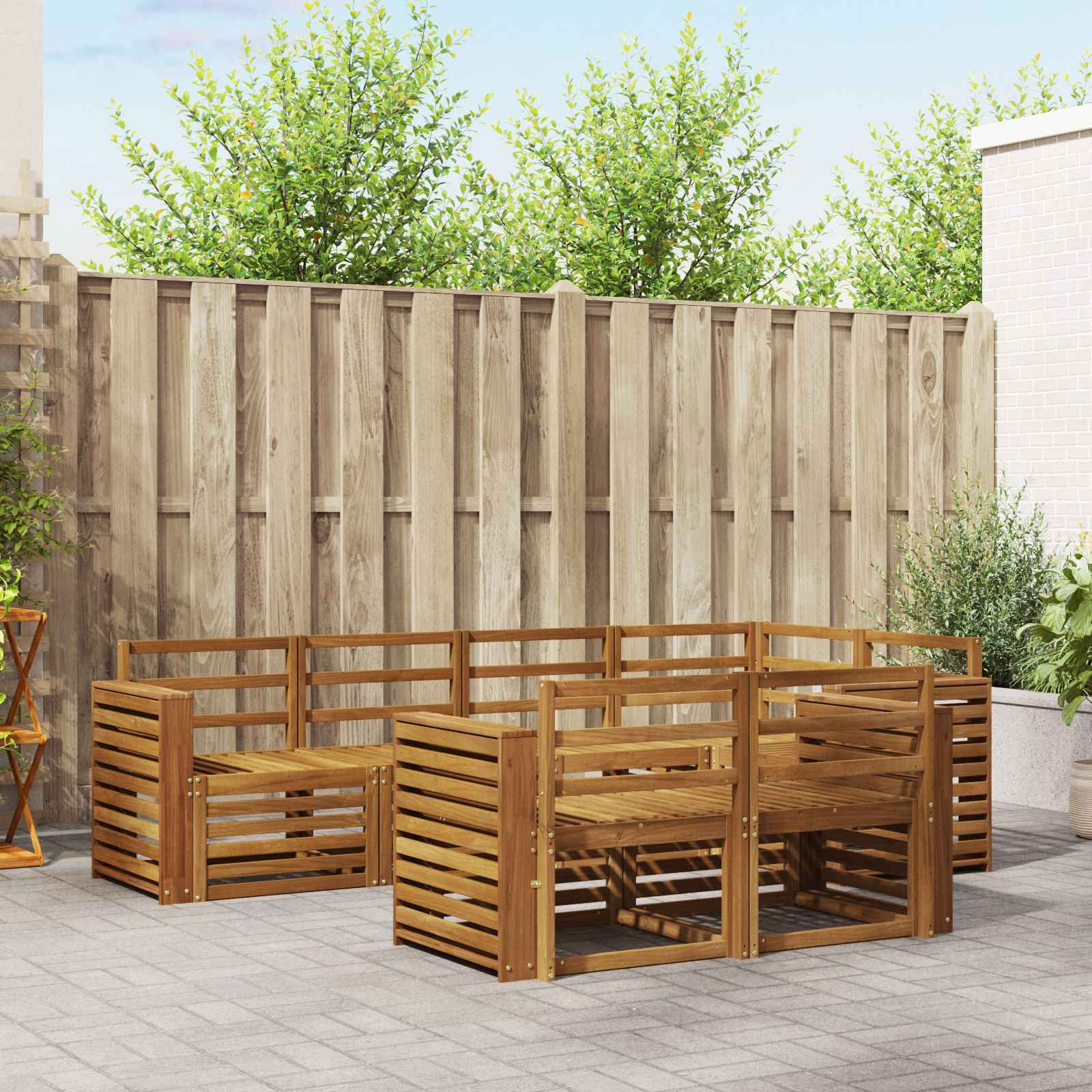 vidaXL Ecksofa Set 7 pcs Natur