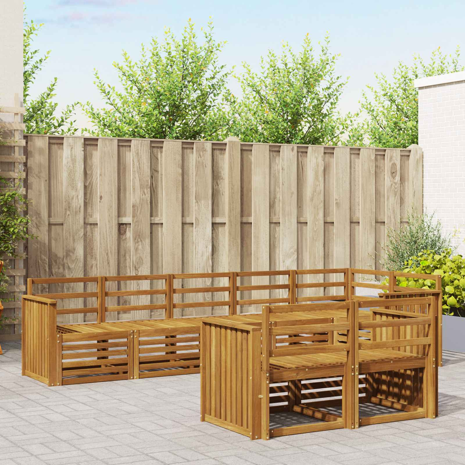 vidaXL Sofagarnituren 8 pcs Natur Massivholz Akazie