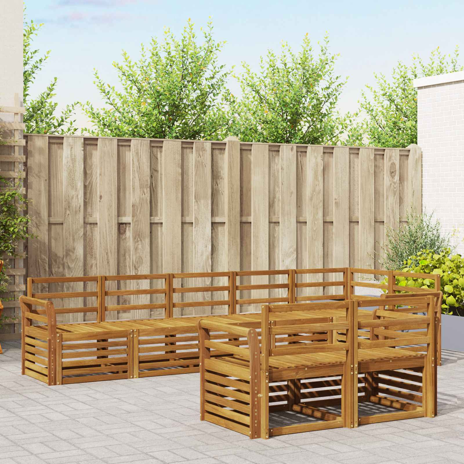 vidaXL Sofagarnituren 8 pcs Natur Massivholz Akazie