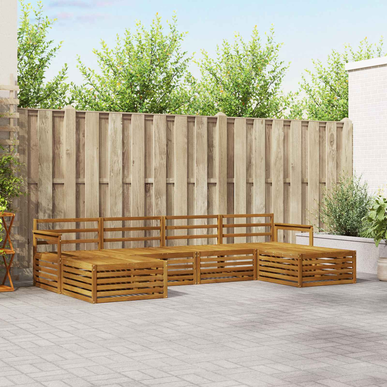 vidaXL Sofagarnituren 6 pcs Natur Massivholz Akazie