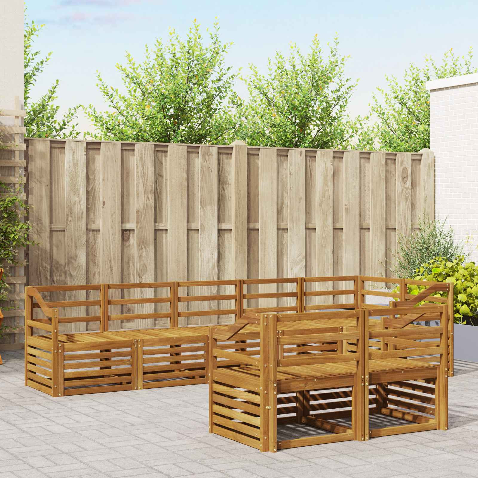 vidaXL Sofagarnituren 8 pcs Natur Massivholz Akazie