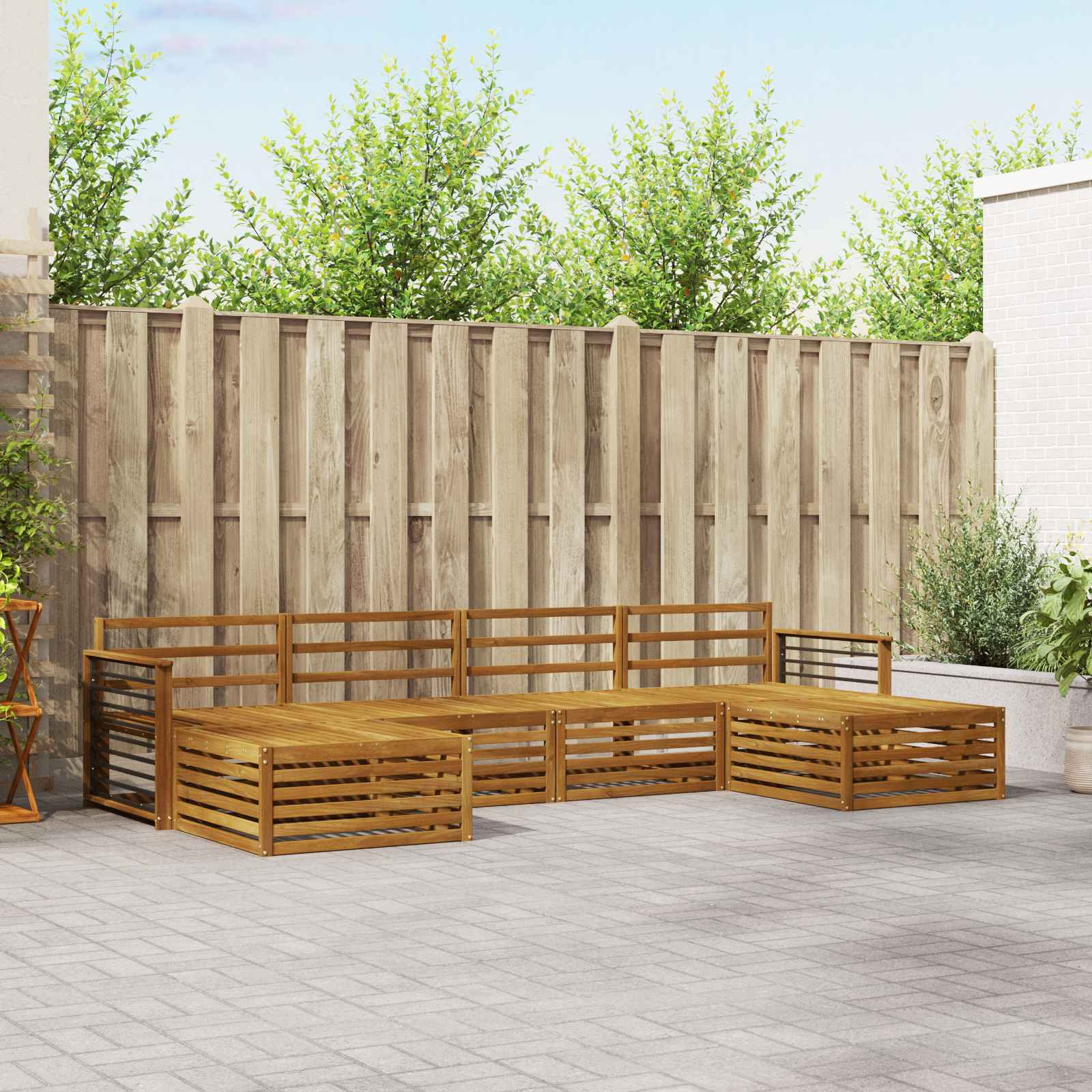 vidaXL Sofagarnituren 6 pcs Natur Massivholz Akazie