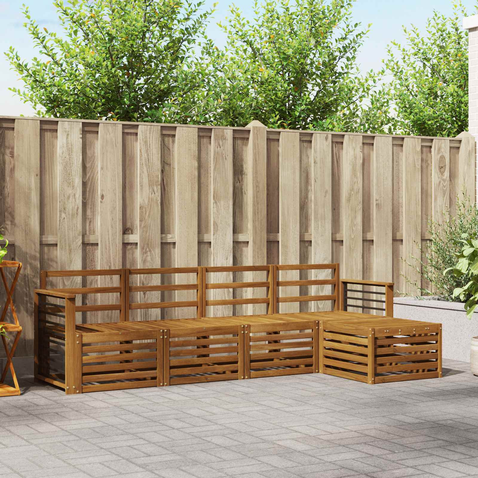 vidaXL Sofagarnituren 5 pcs Natur Massivholz Akazie