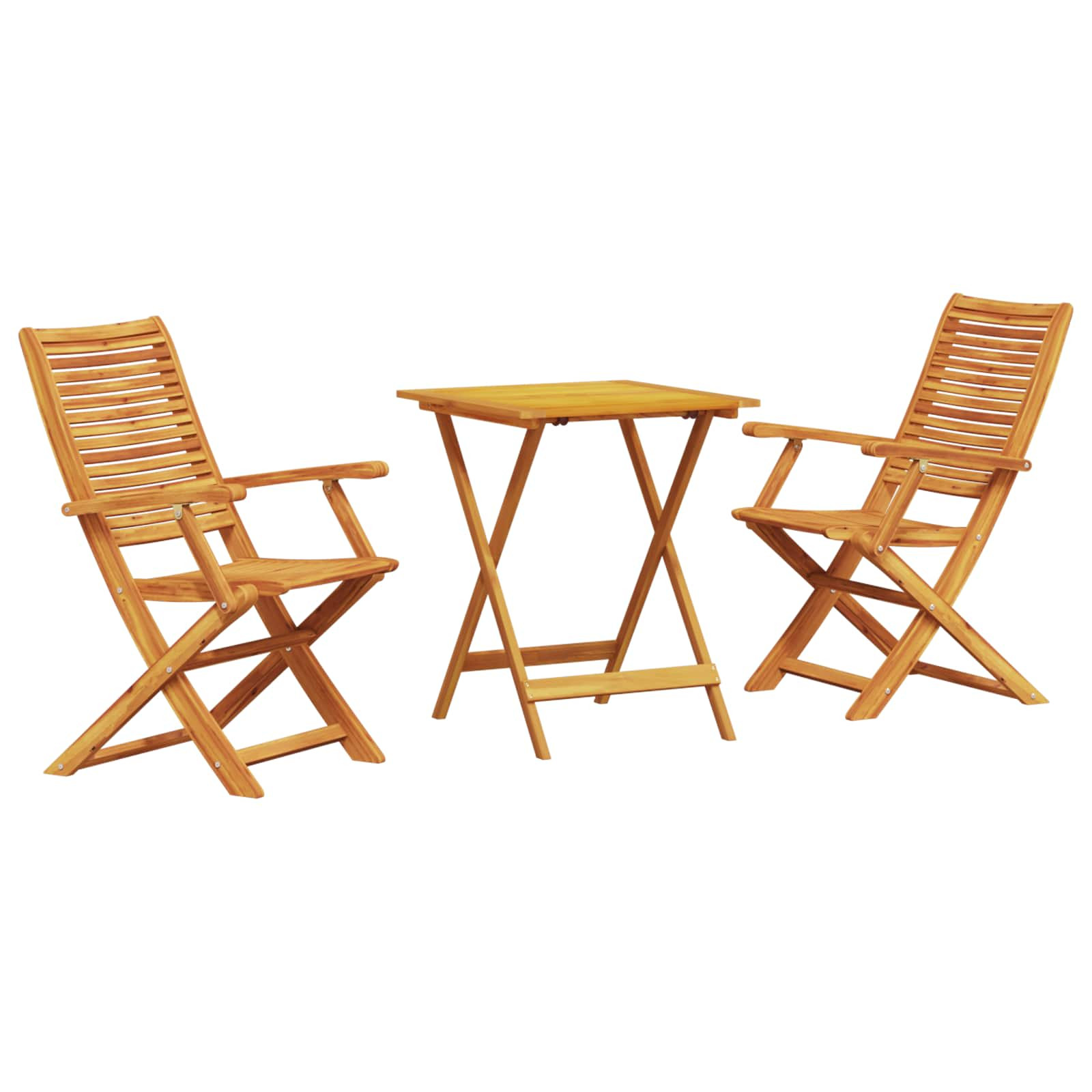 vidaXL Klapp Bistro Set 3 pcs Braun Massivholz Akazie