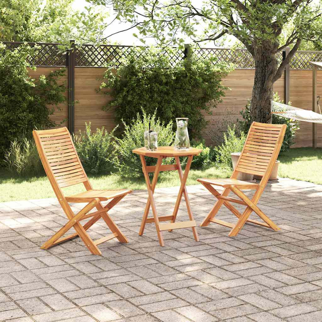 vidaXL Klapp Bistro Set 3 pcs Braun Massivholz Akazie