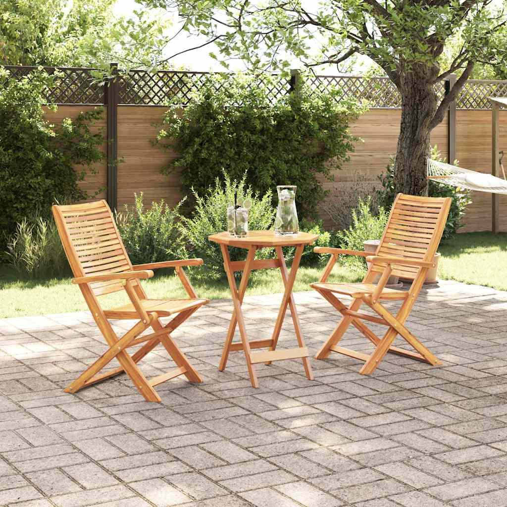 vidaXL Klapp Bistro Set 3 pcs Braun Massivholz Akazie