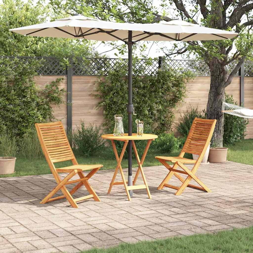 vidaXL Klapp Bistro Set 3 pcs Braun Massivholz Akazie