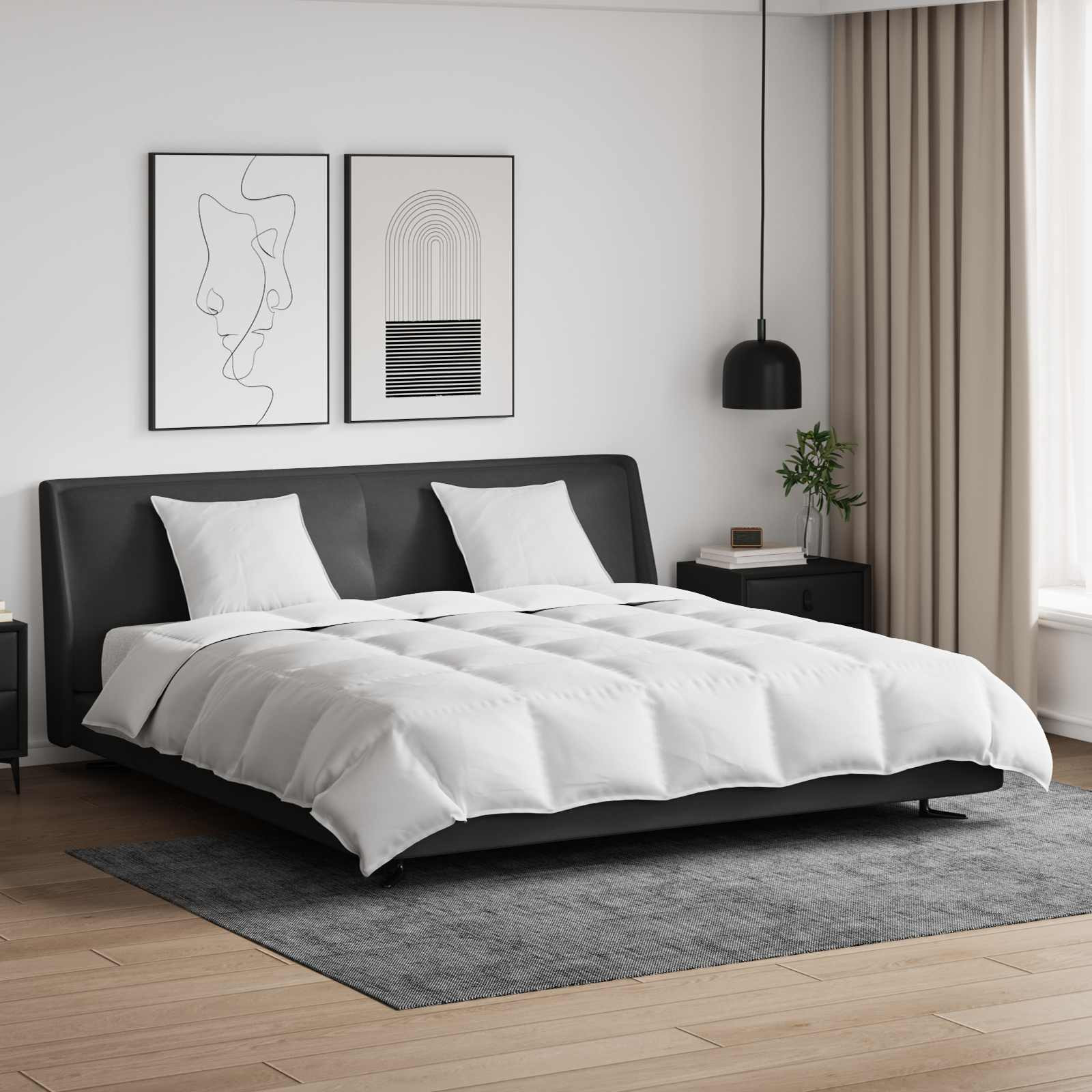 vidaXL Bettdecken Set mit Kissen 3 pcs Weiß Daunenfeder