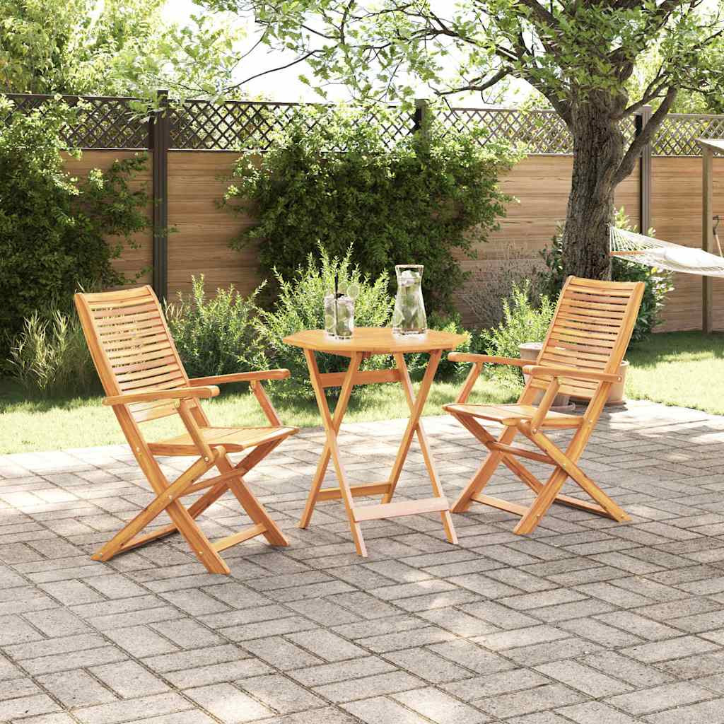 vidaXL Klapp Bistro Set 3 pcs Braun Massivholz Akazie