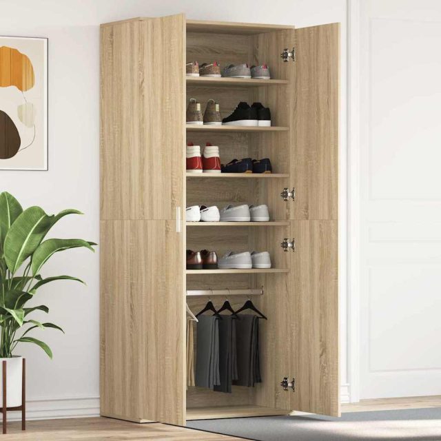 vidaXL Schuhschrank Sonoma-Eiche 80 x 39 x 178 cm Holzwerkstoff