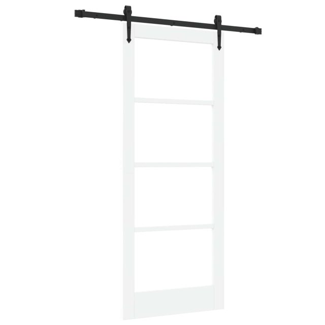 vidaXL Schiebetür ORKDAL Weiß 83 x 202 cm Massivholz Kiefer und Glas