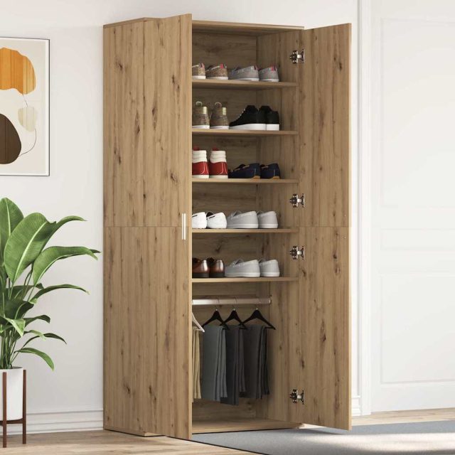 vidaXL Schuhschrank 80 x 39 x 178 cm Holzwerkstoff Artisan-Eiche