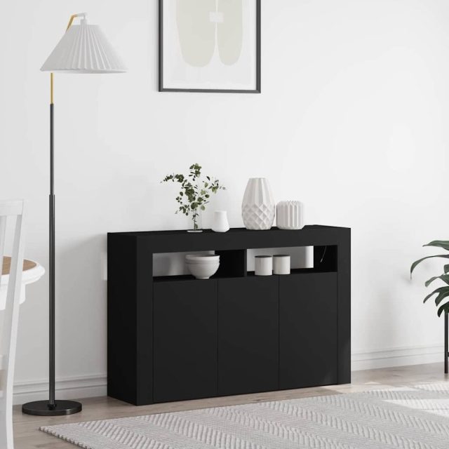 vidaXL Sideboard Schwarz 116 x 30 x 75 cm Holzwerkstoff