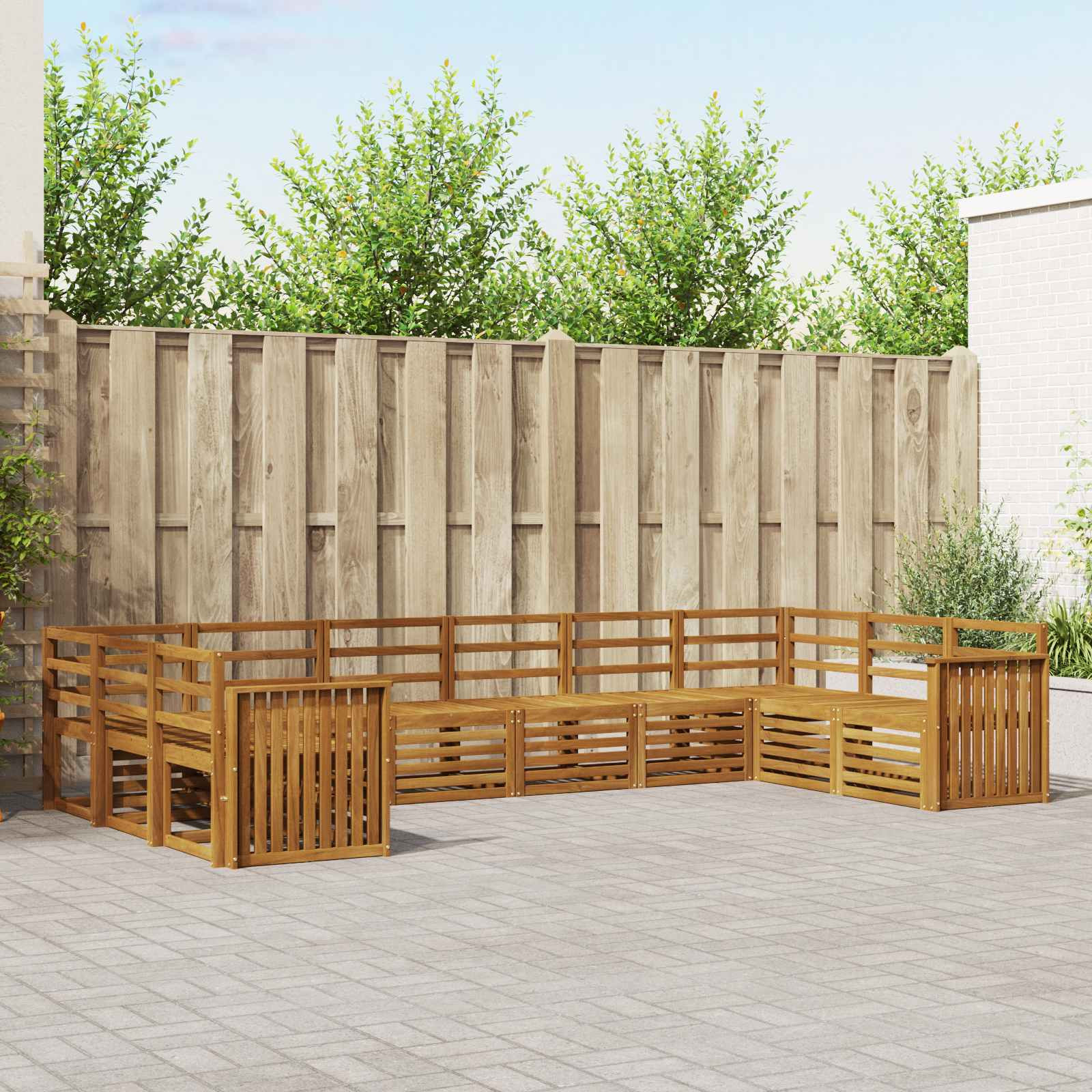 vidaXL Ecksofa Set 10 pcs Natur