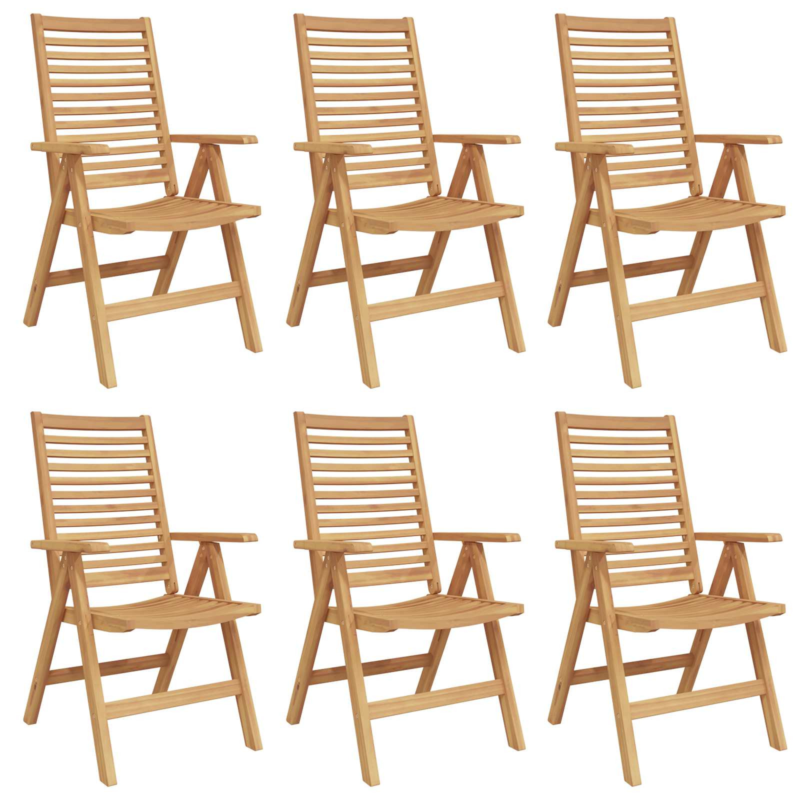vidaXL Stuhl 6 pcs Braun 64,5 x 52 x 108 cm Massivholz Teak